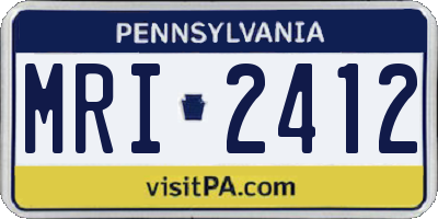 PA license plate MRI2412