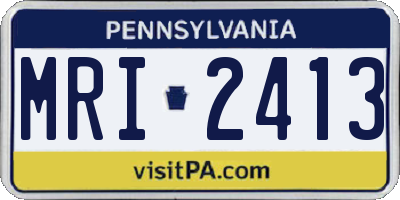 PA license plate MRI2413