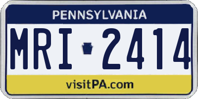 PA license plate MRI2414