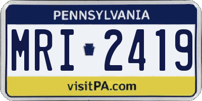 PA license plate MRI2419