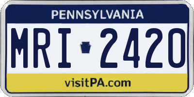 PA license plate MRI2420