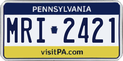 PA license plate MRI2421