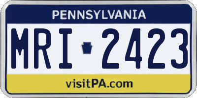 PA license plate MRI2423