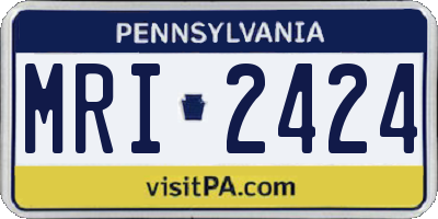 PA license plate MRI2424