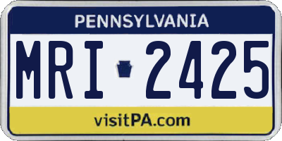 PA license plate MRI2425