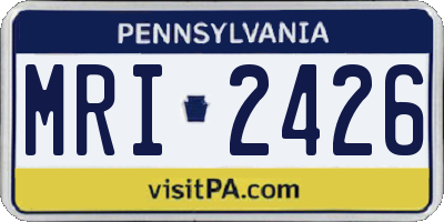 PA license plate MRI2426