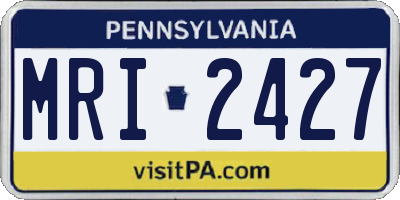 PA license plate MRI2427