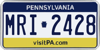 PA license plate MRI2428