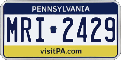 PA license plate MRI2429