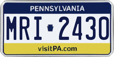 PA license plate MRI2430