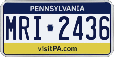 PA license plate MRI2436