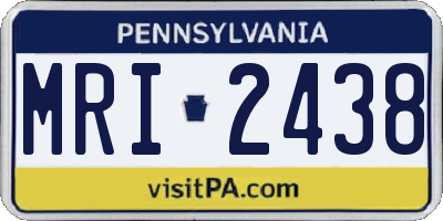 PA license plate MRI2438