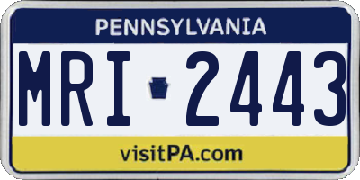 PA license plate MRI2443