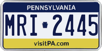 PA license plate MRI2445