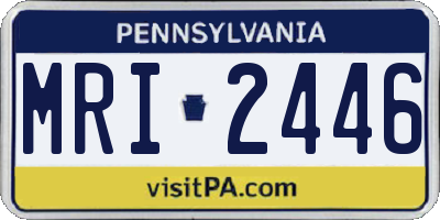 PA license plate MRI2446