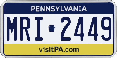 PA license plate MRI2449