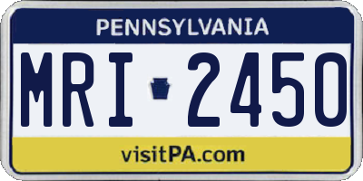 PA license plate MRI2450