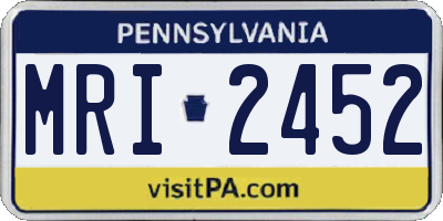 PA license plate MRI2452