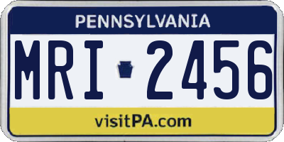 PA license plate MRI2456