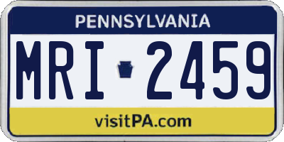 PA license plate MRI2459