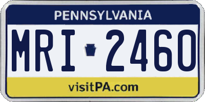 PA license plate MRI2460