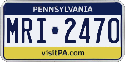 PA license plate MRI2470