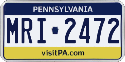 PA license plate MRI2472
