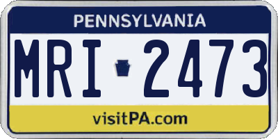 PA license plate MRI2473
