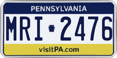 PA license plate MRI2476