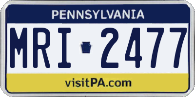 PA license plate MRI2477