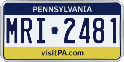 PA license plate MRI2481