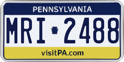 PA license plate MRI2488