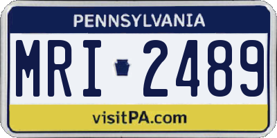 PA license plate MRI2489