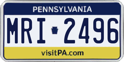 PA license plate MRI2496