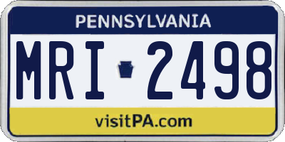 PA license plate MRI2498