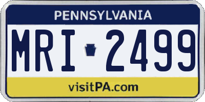 PA license plate MRI2499