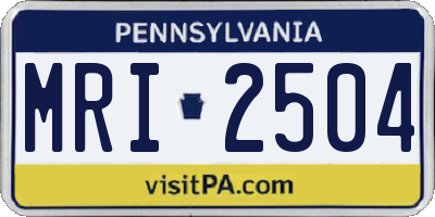 PA license plate MRI2504