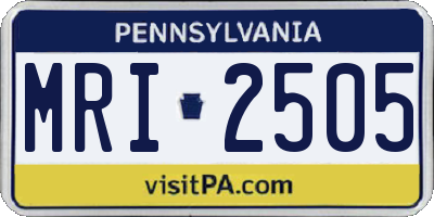 PA license plate MRI2505