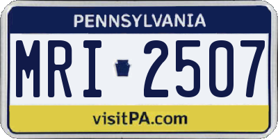 PA license plate MRI2507