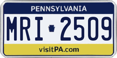 PA license plate MRI2509