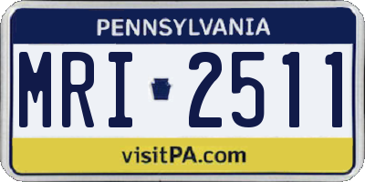PA license plate MRI2511