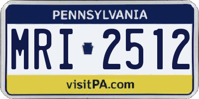 PA license plate MRI2512