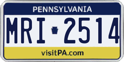 PA license plate MRI2514