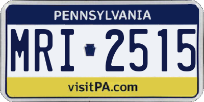 PA license plate MRI2515