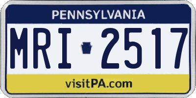 PA license plate MRI2517