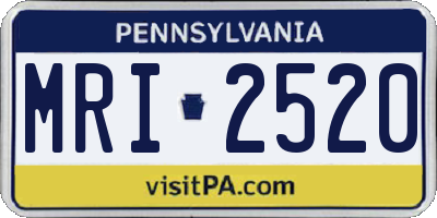 PA license plate MRI2520