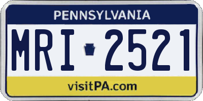 PA license plate MRI2521