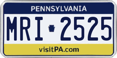 PA license plate MRI2525