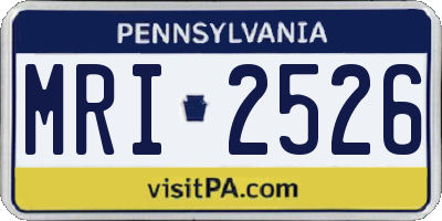 PA license plate MRI2526