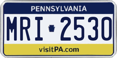 PA license plate MRI2530